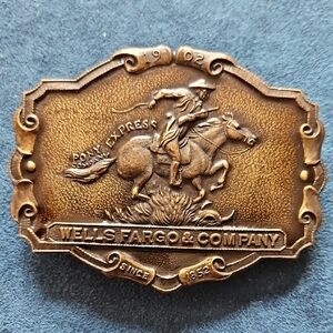 Wells Fargo & Company Pony Express Large Belt Buckle Men Women Tiffany Studio NY